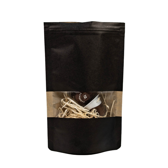 100x Stazakken met Venster Zwart 11x18,5cm