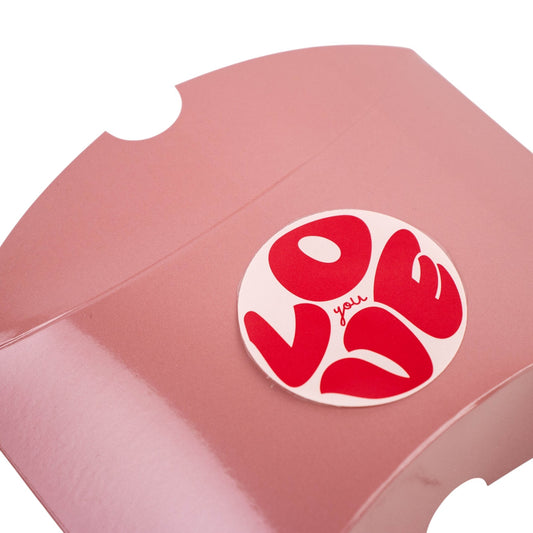 500x sticker 'Love you' Roze-Rood 50mm
