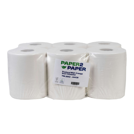 6x Poetsrollen Midi 20cm x 153mtr