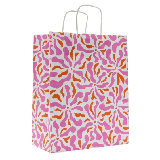 50x papieren tasjes Flower A4