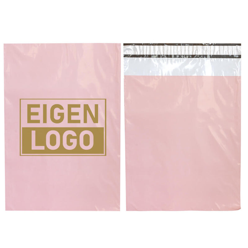 Roze verzendzakken bedrukken Medium