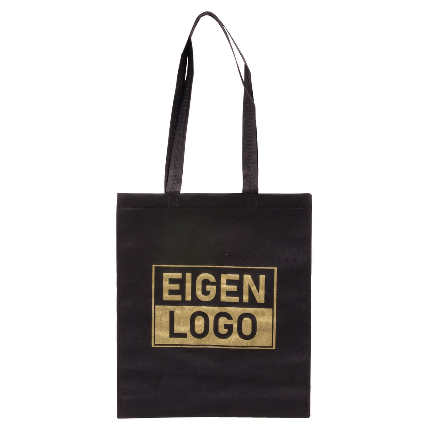 Tas bedrukken Zwart Non Woven 38x44 + 2x4cm - Spoed
