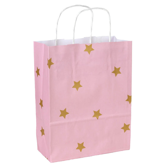 50x papieren tasjes Stars Gold A5