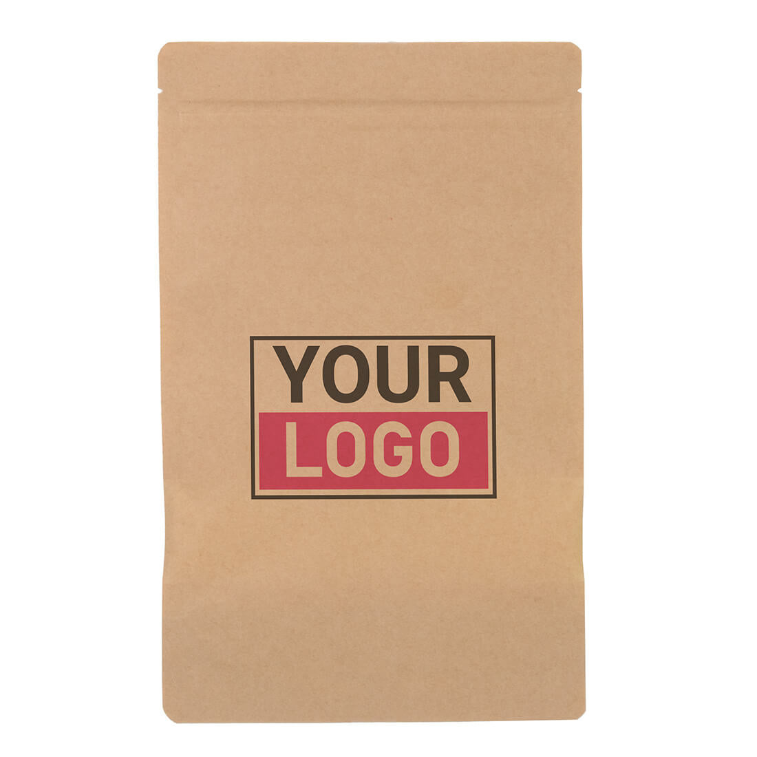 Stazakken bedrukken - Bruin met venster 13x22.5cm