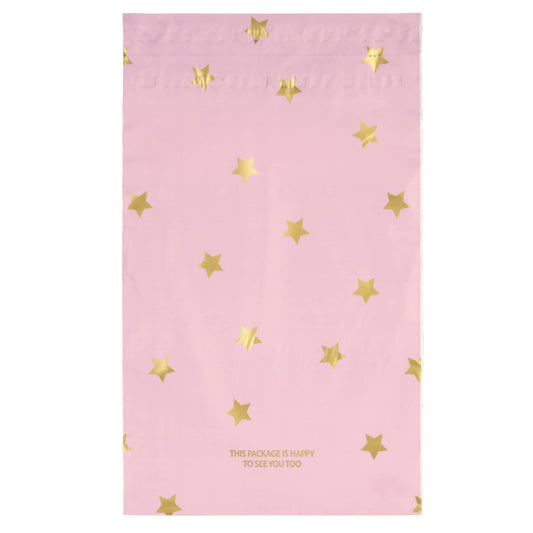 100x verzendzakken Stars Gold Small Retoursluiting