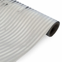 Inpakpapier Wit Zilveren strepen 50cm x 100mtr -  dessin ZP12