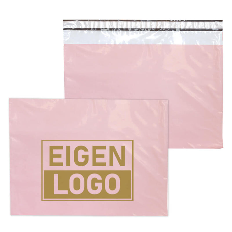 Roze verzendzakken bedrukken Large