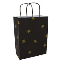 50x papieren tasjes Black Stars Gold A5
