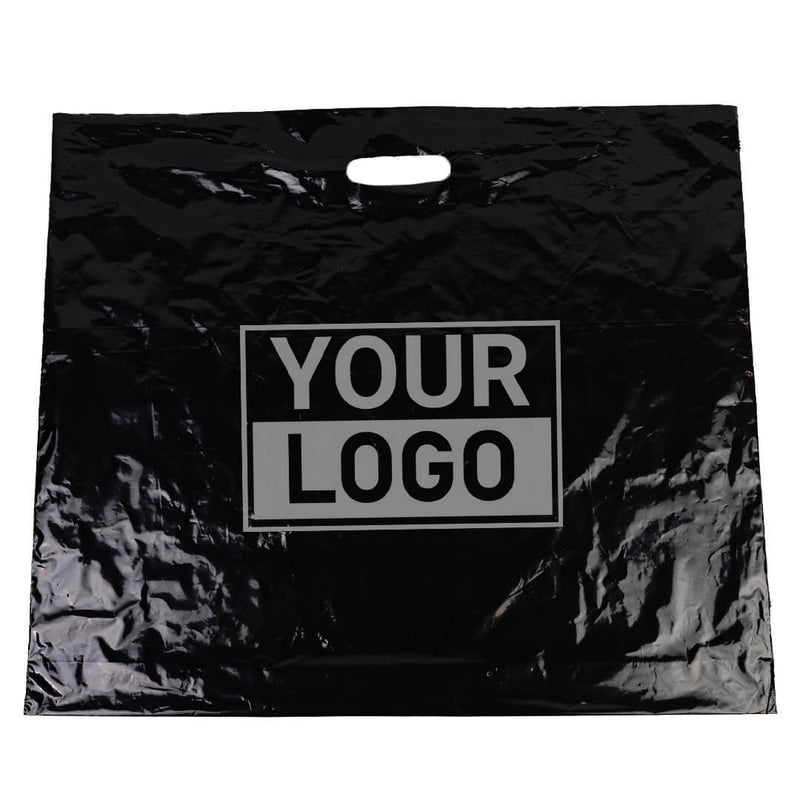 Plastic tassen bedrukken 60x51+2x4cm zwart