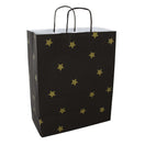50x papieren tasjes Black Stars Gold A4