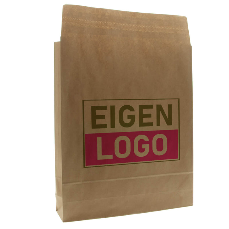 Papieren verzendzak bedrukken XL + zijvouw/bodem