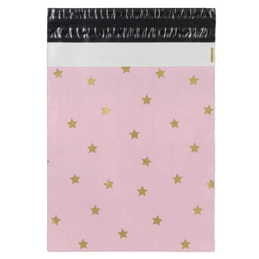 100x verzendzakken Stars Gold Medium Retoursluiting