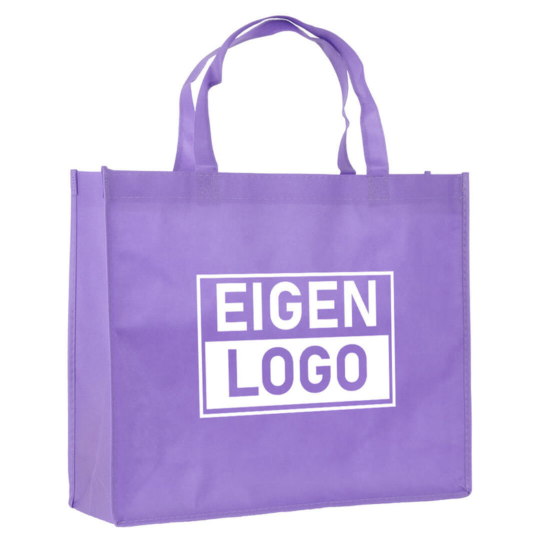 Shopper bedrukken Lila non woven 42x12x35cm