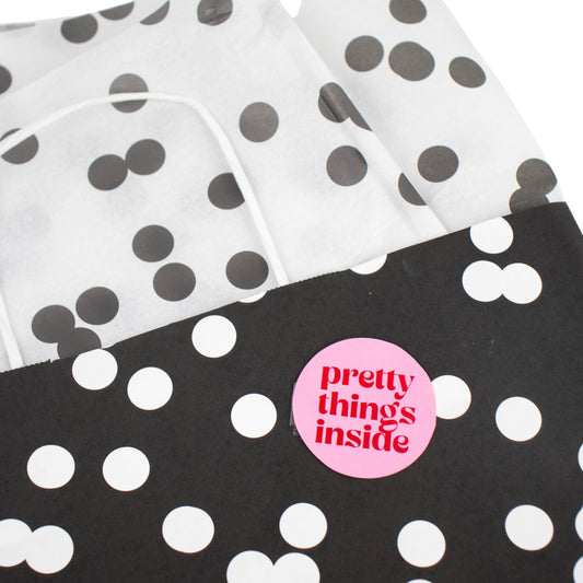 500x sticker 'Pretty things inside' assorti Rood-Roze 50mm