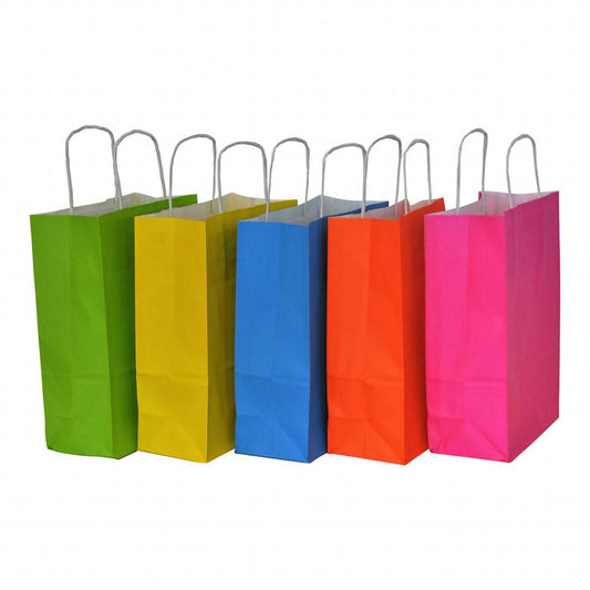 50x Papieren tassen assorti vrolijke kleuren 18x08x24cm