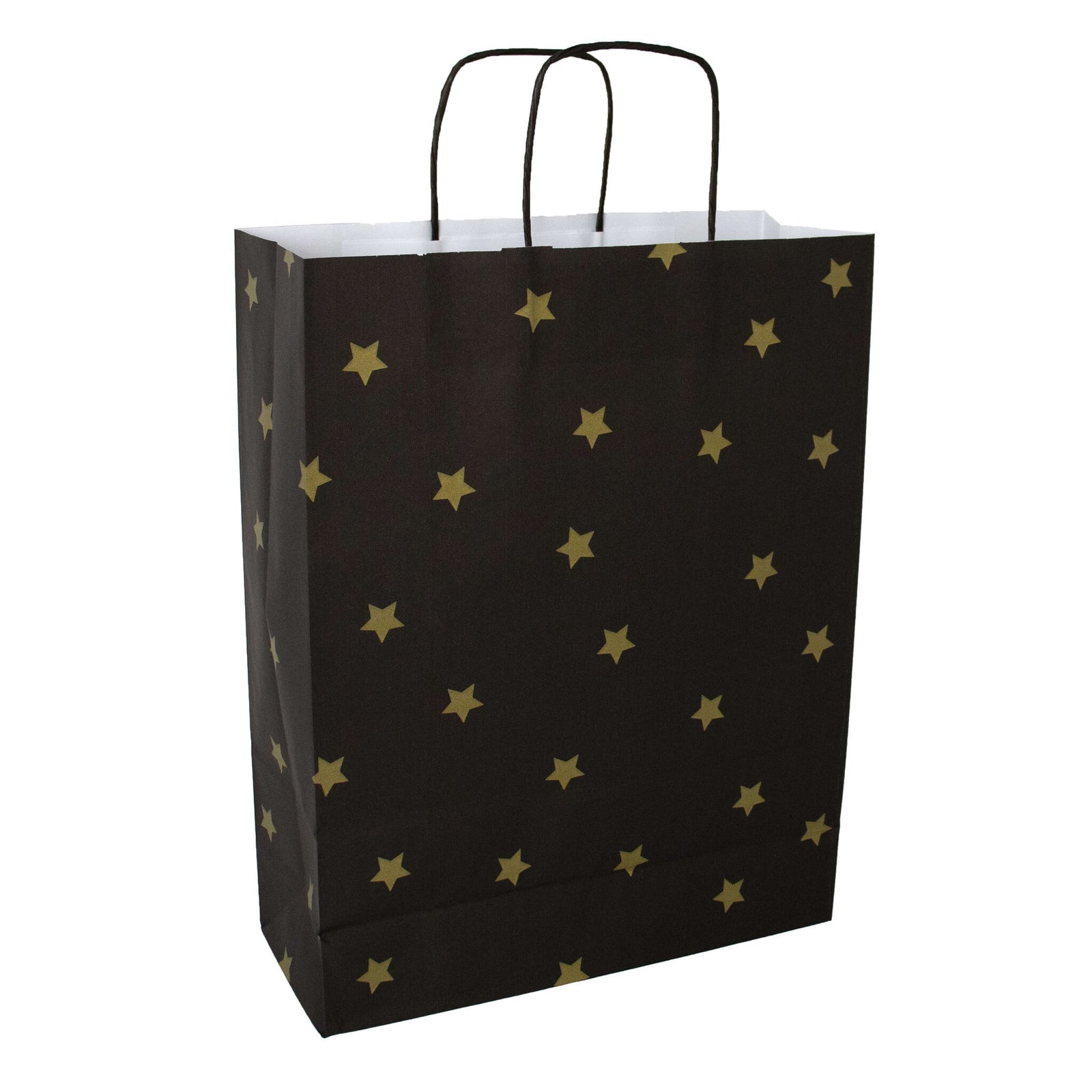 50x papieren tasjes Black Stars Gold A3