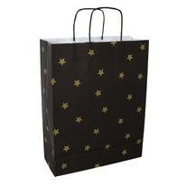 50x papieren tasjes Black Stars Gold A3