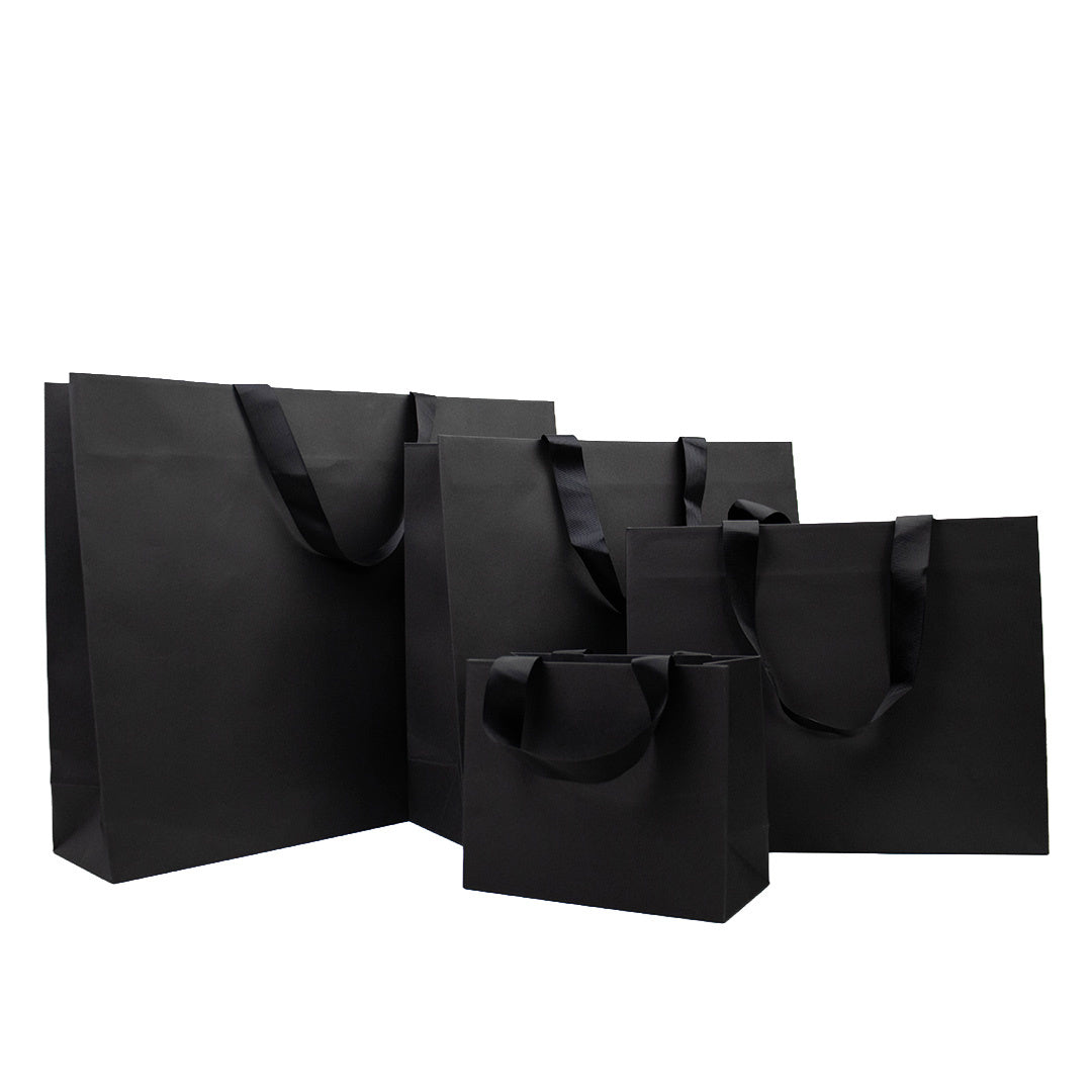 10x cadeautasjes Mat Zwart Extra groot