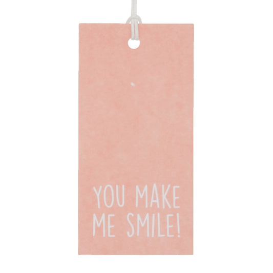 50x Cadeaulabels 'You make me smile' Roze