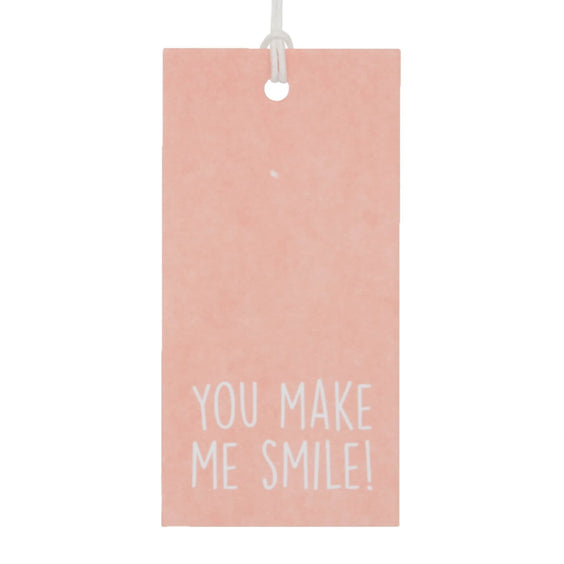 50x Cadeaulabels 'You make me smile' Roze
