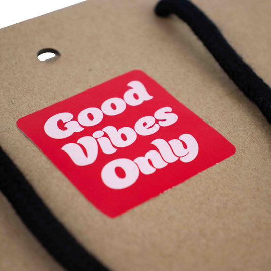 500x sticker 'Good vibes only' assorti Roze-Rood 50mm