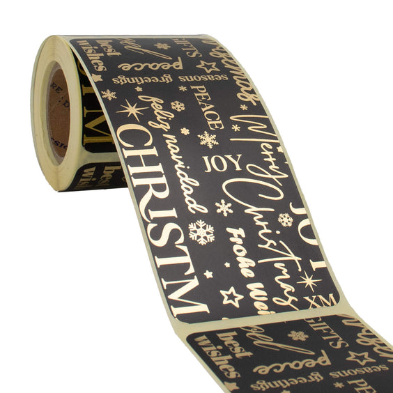 100x sluitsticker 'International' Zwart-Goud