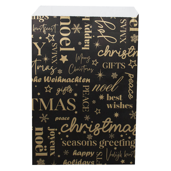 200x Papieren Zakjes Christmas International 17x25cm
