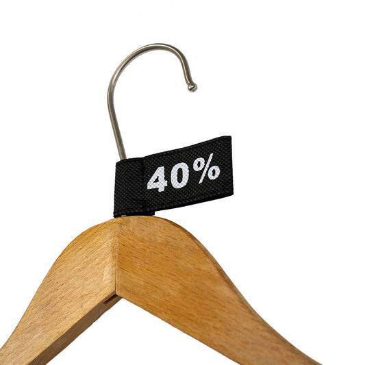 50x Kledinglabel 3x6cm - 40% zwart