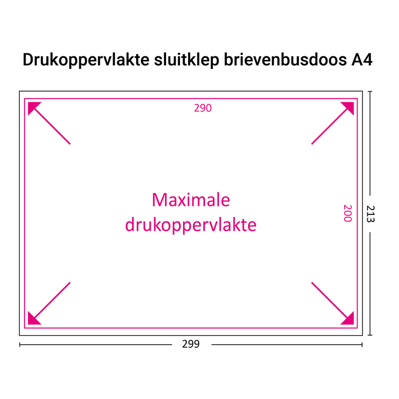 Brievenbusdozen  bedrukken met NEON - Wit A4
