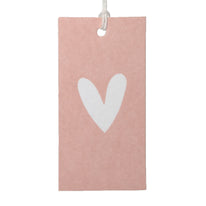 50x Cadeaulabels Hartje Roze-Wit