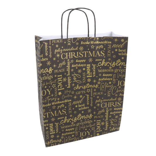 50x papieren Kersttasjes A3 International