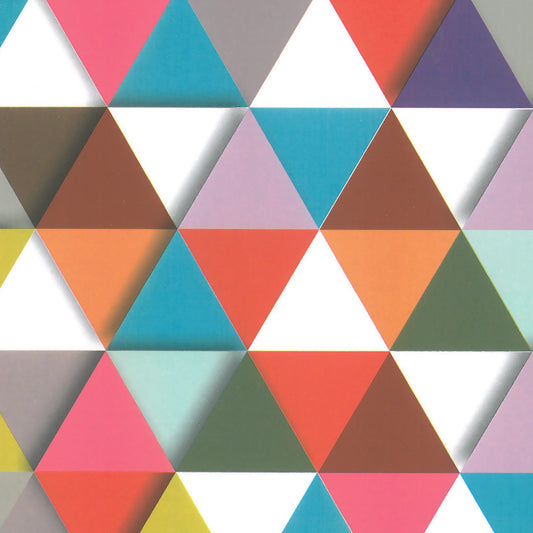 Inpakpapier Multicolour Driehoeken 30cm x 200mtr