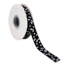 Lint satijn Zwart Dots SMALL  (20mm x25m)