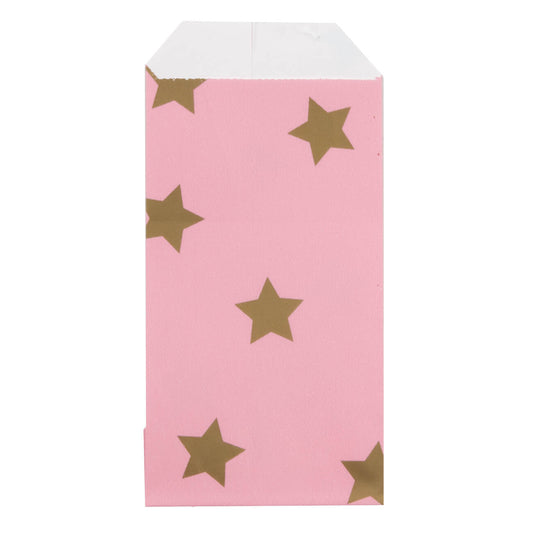 200x Papieren Zakjes Stars Gold 7x13cm