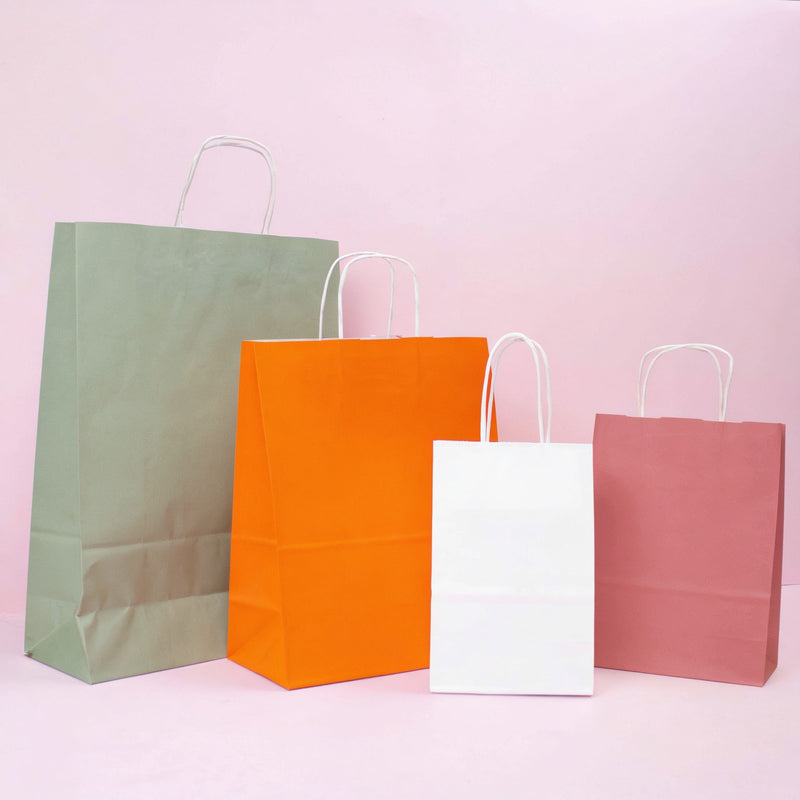50x papieren tasjes Roze Small