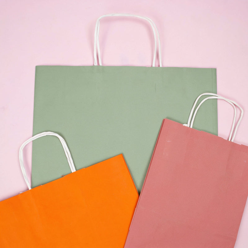 50x papieren tasjes Grijsgroen Small
