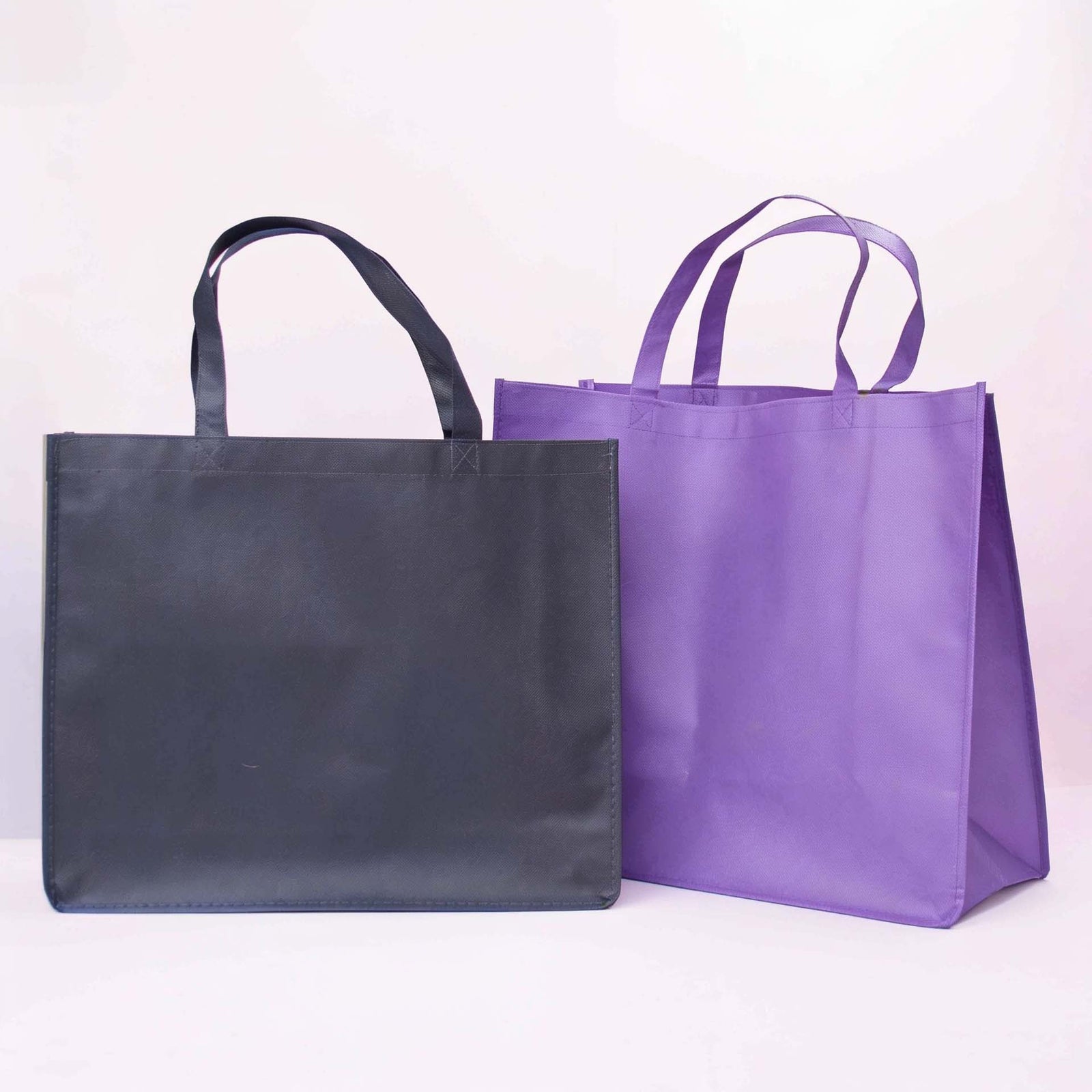 10x Shopper Lila non woven 42x12x35cm
