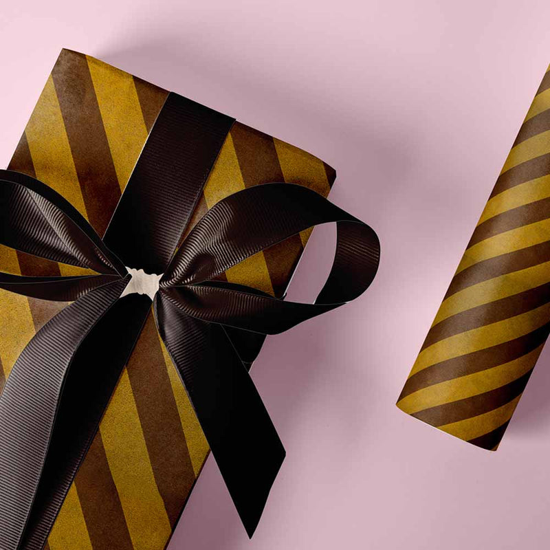 Inpakpapier Golden Shadow Stripe 30cm x 200mtr