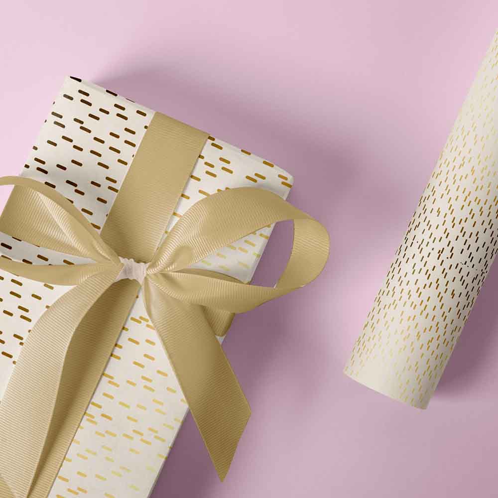 Inpakpapier Golden Drizzle 50cm x 200mtr