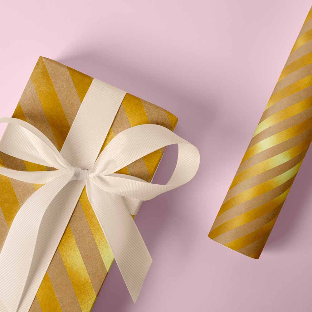 Inpakpapier Golden Diagonal 30cm x 200mtr