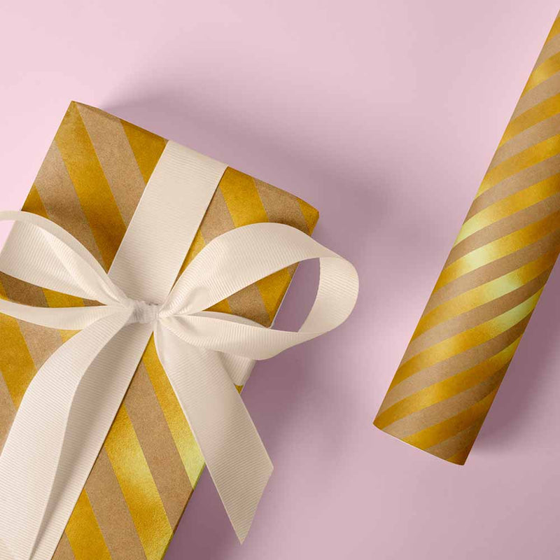 Inpakpapier Golden Diagonal 30cm x 200mtr