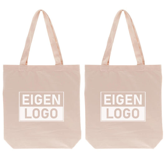 Katoenen tas bedrukken 38x42+10cm Roze - Spoed