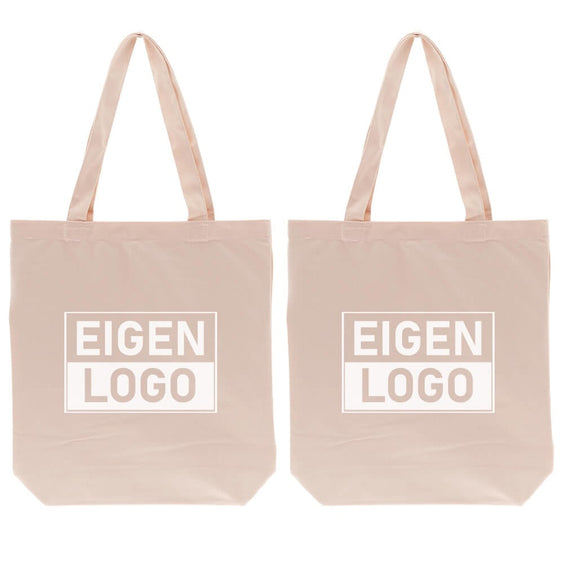 Katoenen tas bedrukken 38x42+10cm Roze - Spoed