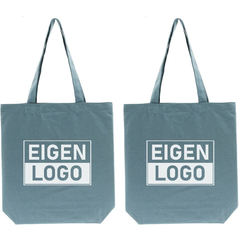 Katoenen tas bedrukken 38x42+10cm Blauw - Spoed