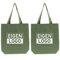 Katoenen tas bedrukken 38x42+10cm Groen - Spoed