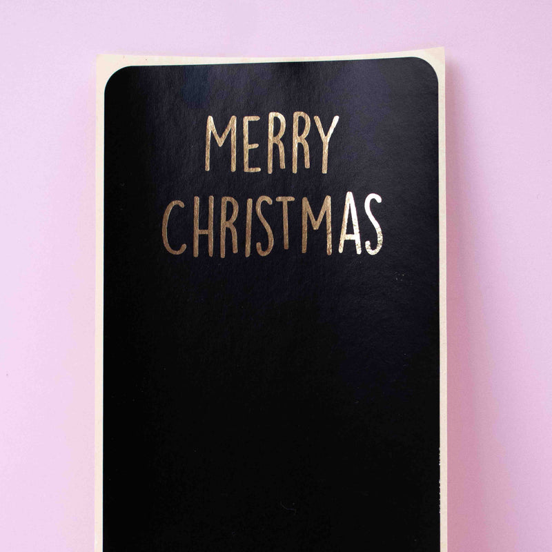 100x sluitsticker 'Merry Christmas' Zwart/Goud