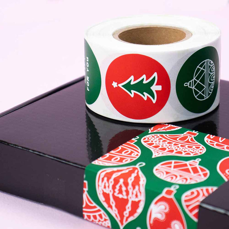 500x sticker 'Christmas ornaments' assorti 40mm