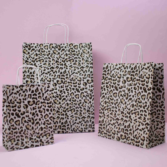 50x papieren tasjes Leopard A5