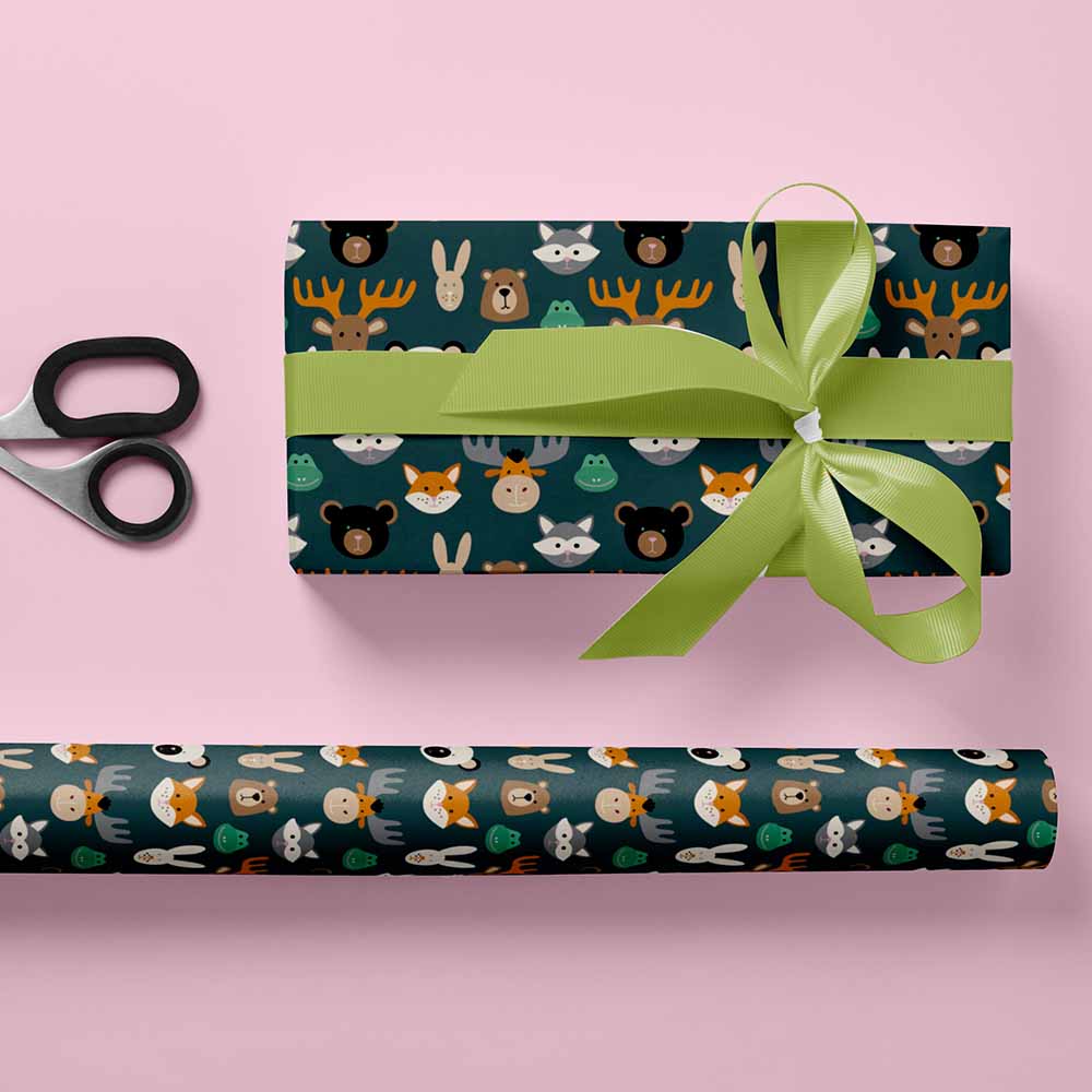 Inpakpapier Cozy Forest Faces 50cm x 200mtr