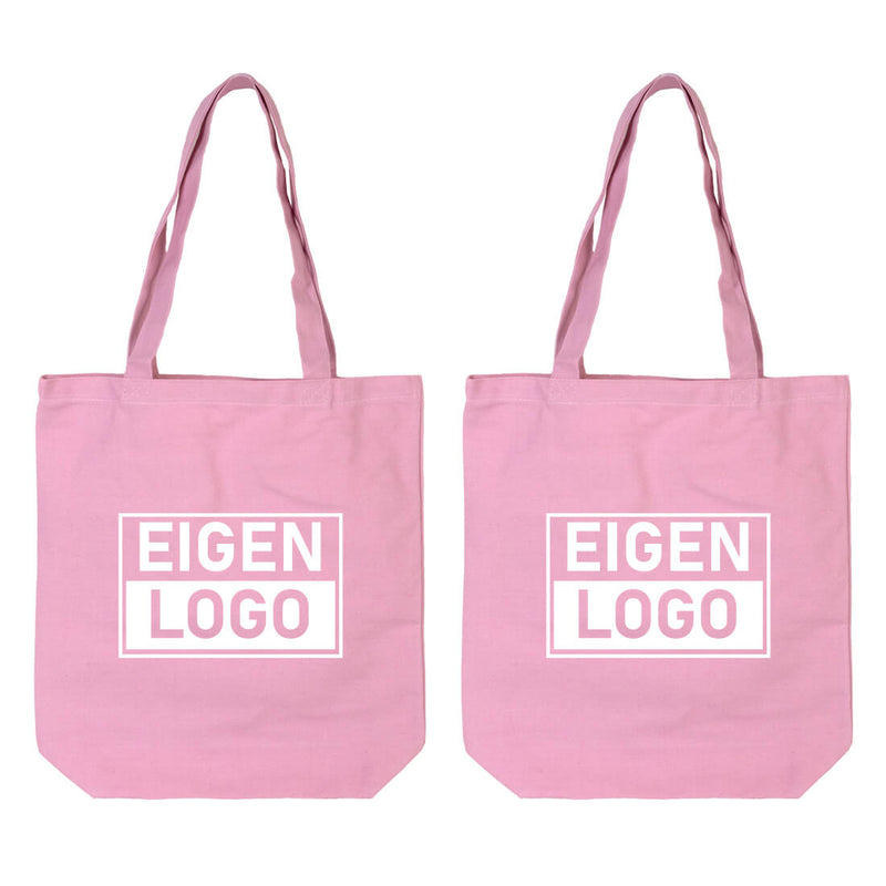 Katoenen tas bedrukken 38x42+10cm Pink Lavender